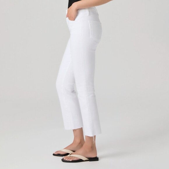 Paige Cindy Crop High Rise Straight Ankle Jeans in Crisp White / Size 25 - Picture 7 of 14